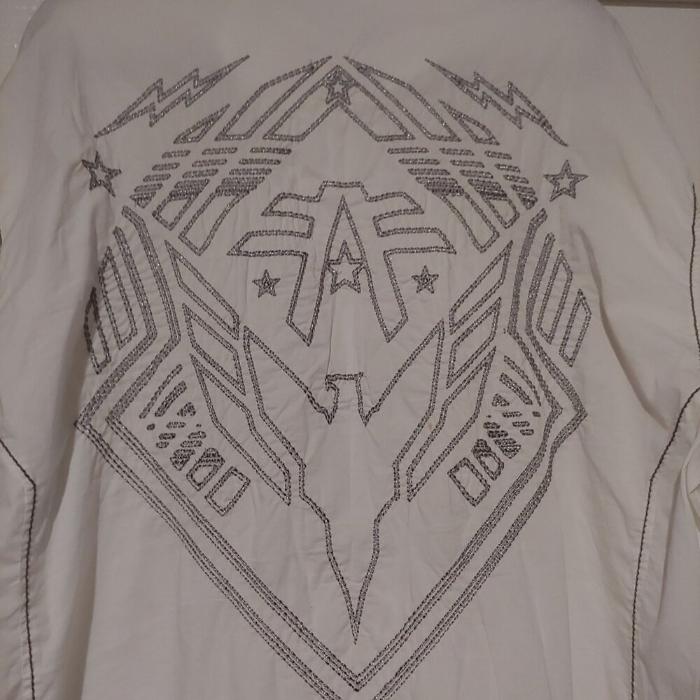 American Fighter Canton Shirt Embroidery Stretch Wester Cowboy Streetwear Rocker